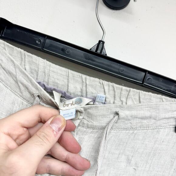 BODEN Women's Light Heather Gray Linen Straight Leg Drawstring Pants Size 6P - Picture 2 of 4